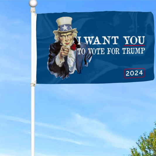 Fyon I Want You to Vote for Trump 2024 Flag Indoor and Outdoor Banner