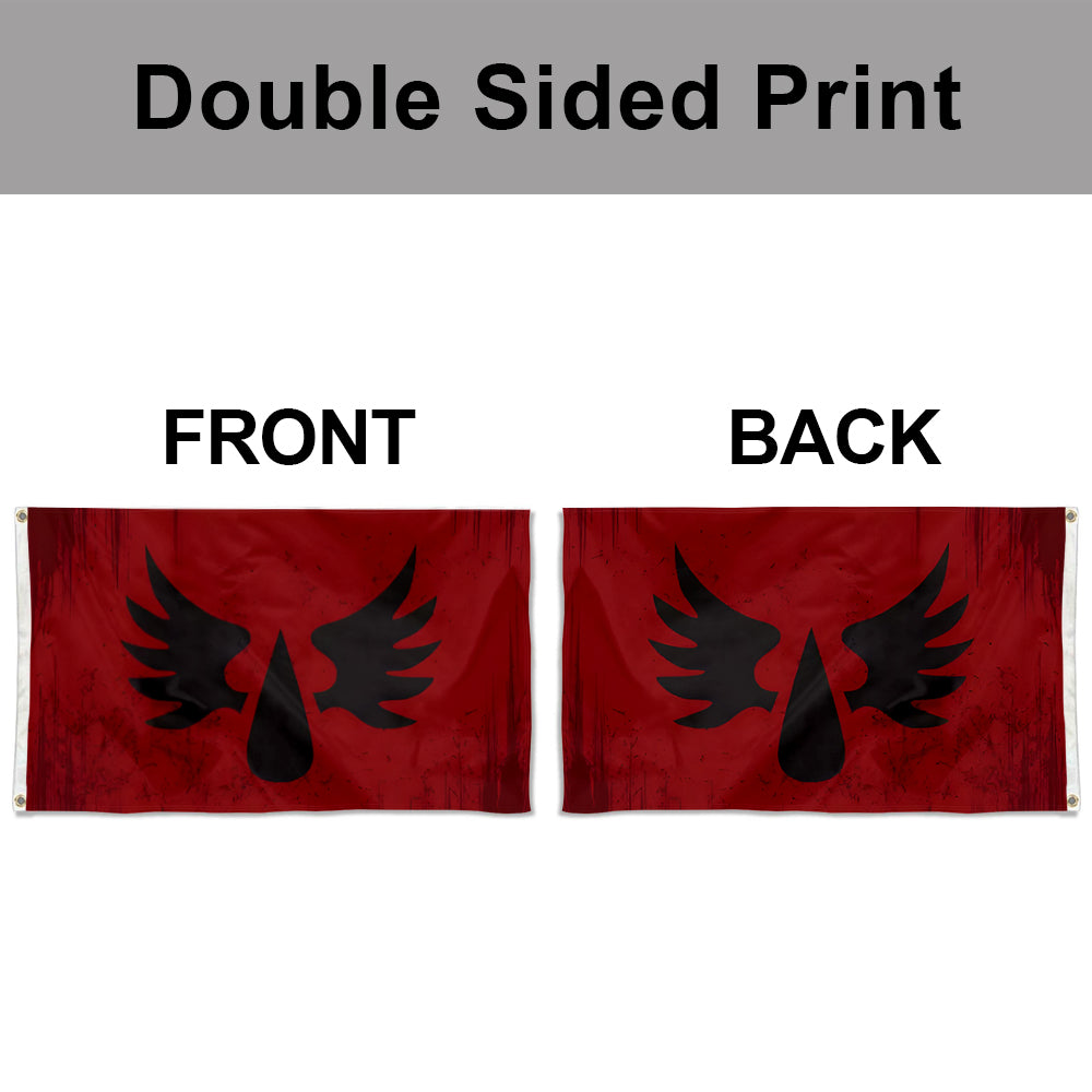 Fyon Double-sided Inspired Blood Angels Flag Red Flags Banner