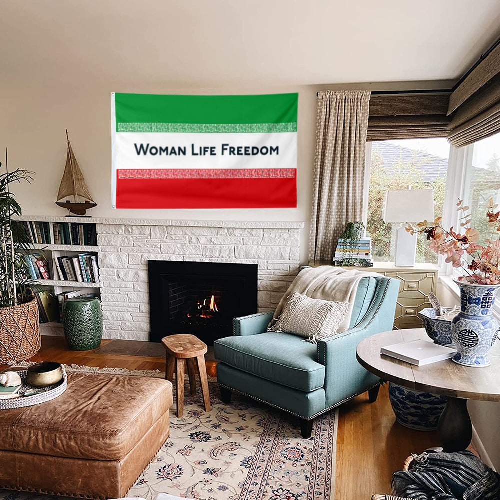 Fyon Iran Woman Life Freedom Protest Flag indoor and outdoor Banner