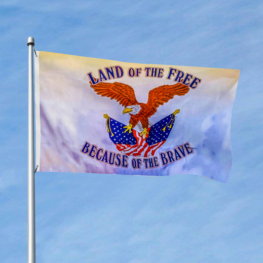 Fyon Land Of The Free Because Of The Brave Flag indoor and outdoor Banner
