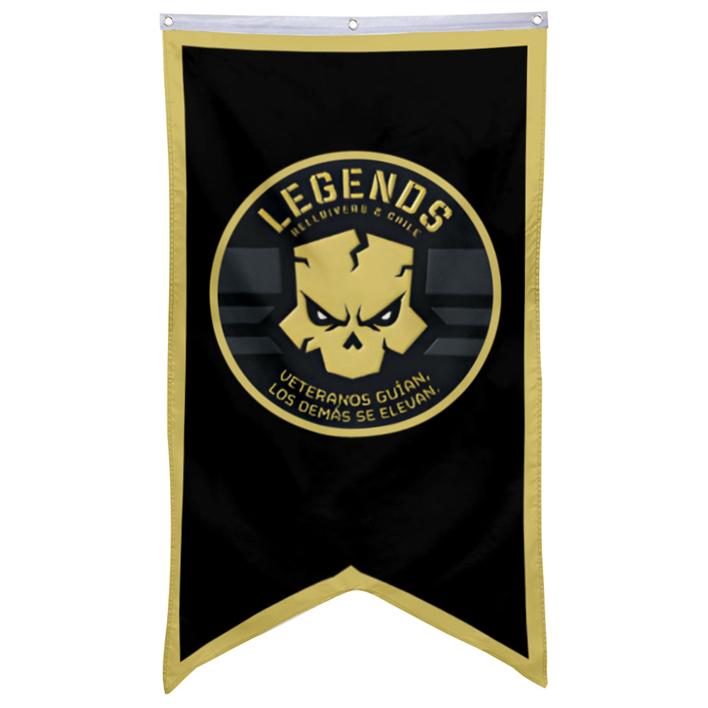 Fyon Legends Veterakos Guian Los Demas Se Elevan Flag Game Flags Banner