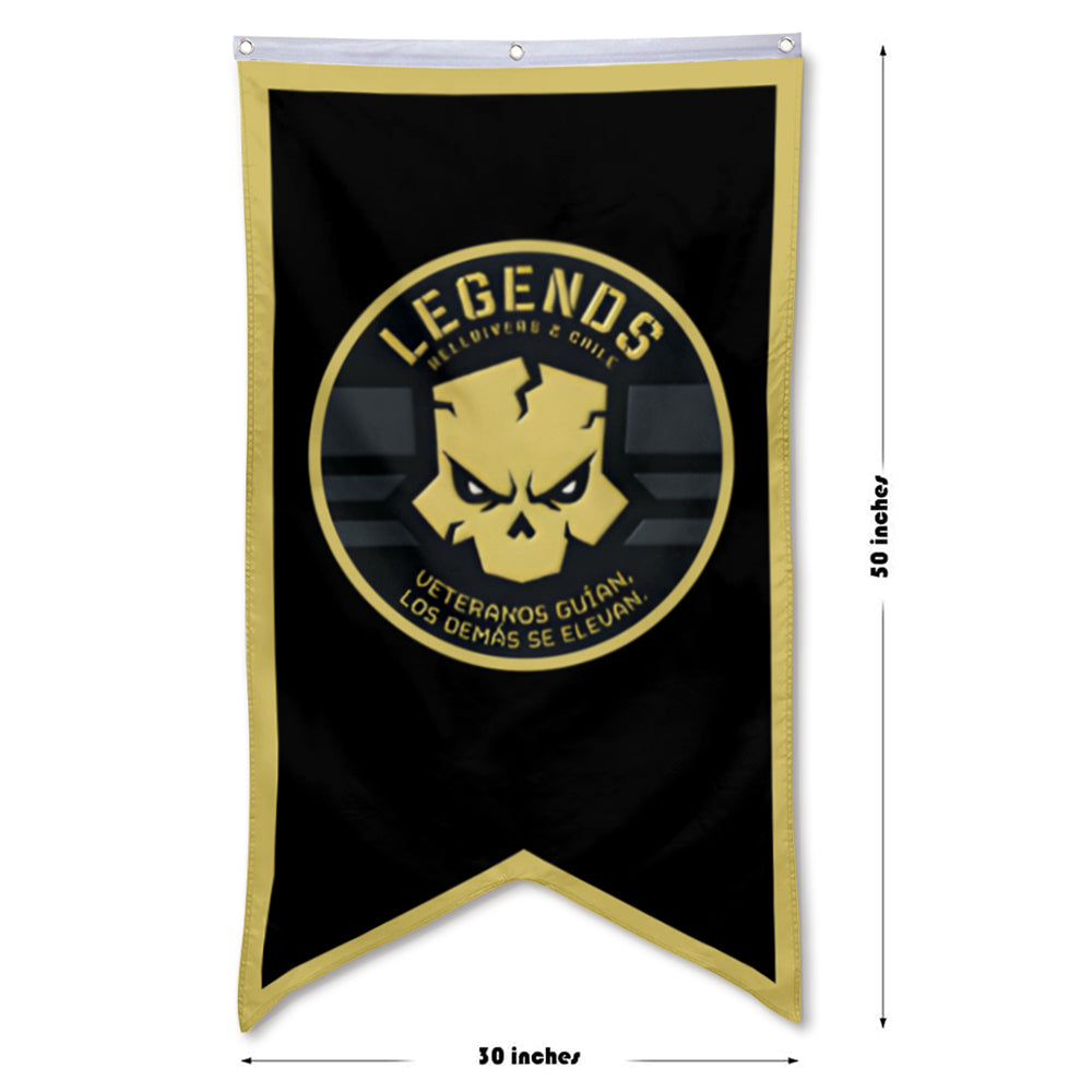 Fyon Legends Veterakos Guian Los Demas Se Elevan Flag Game Flags Banner