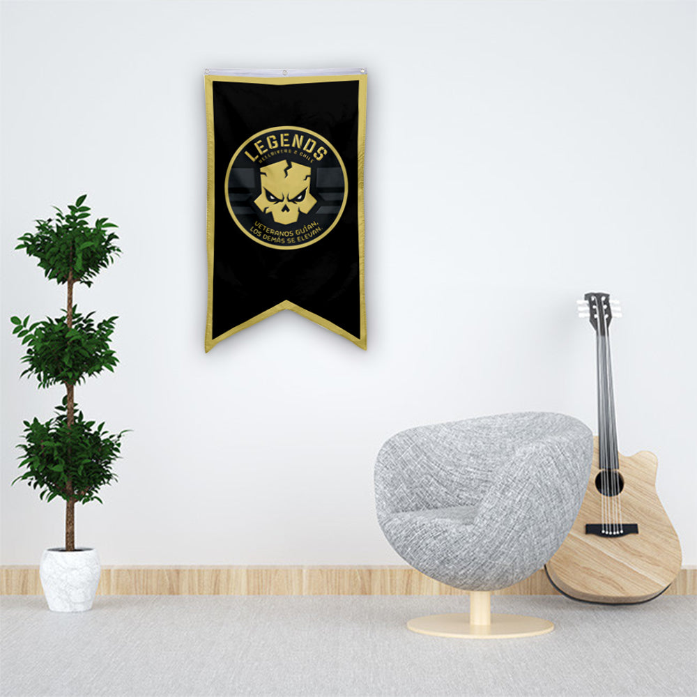 Fyon Legends Veterakos Guian Los Demas Se Elevan Flag Game Flags Banner
