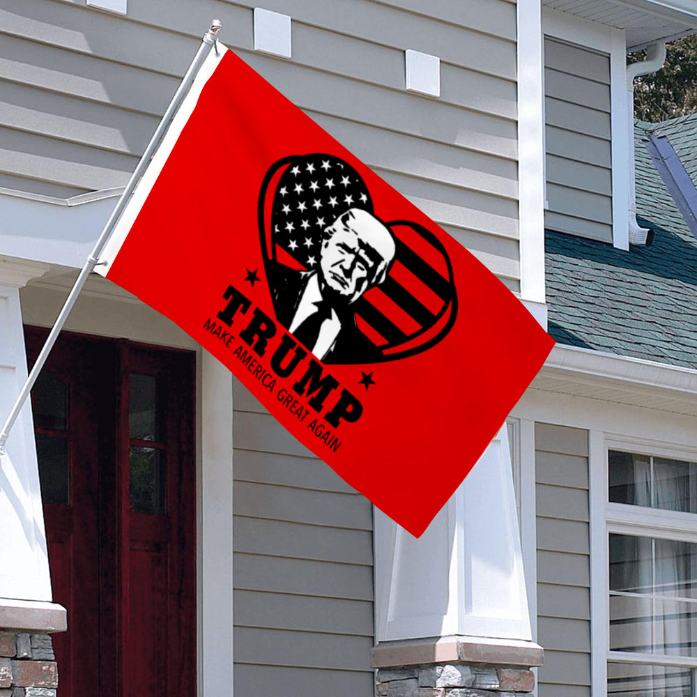 Fyon Love Trump Flag Banner Trump Make America Great Again Flags Indoor and Outdoor Banner