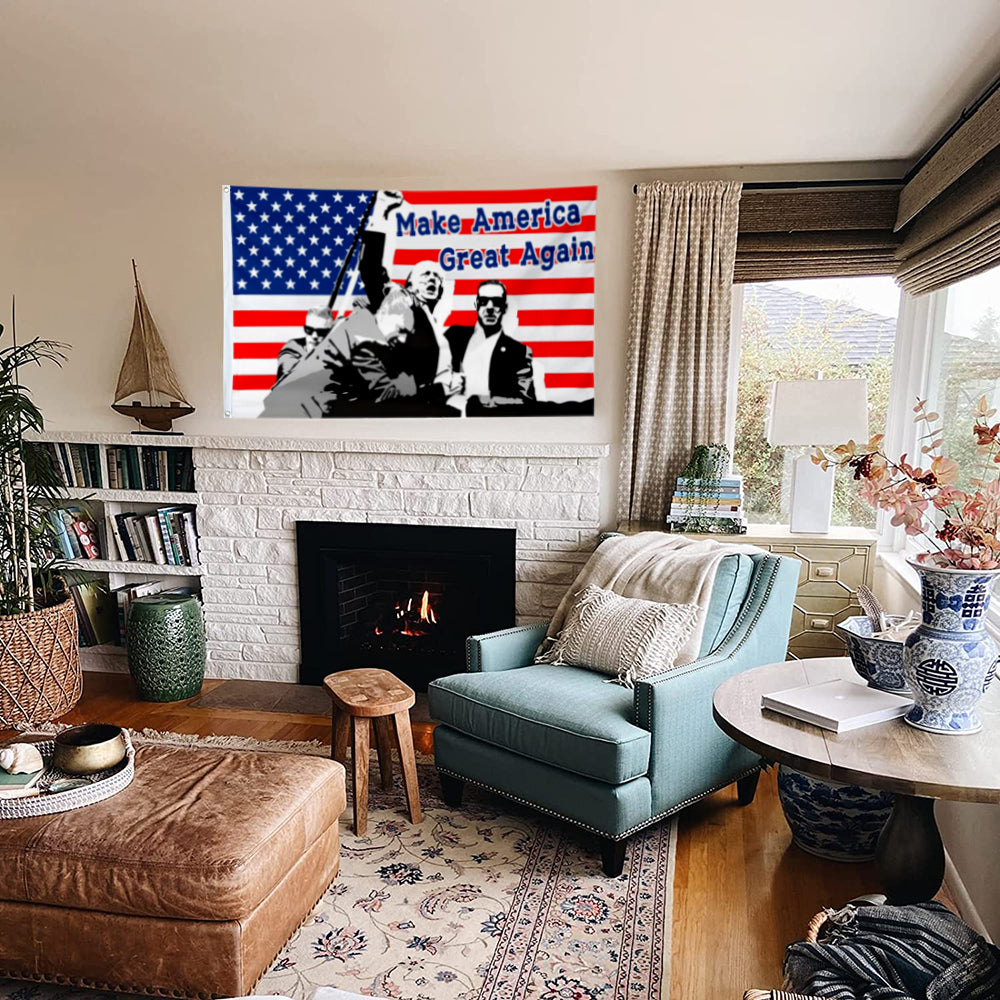 Fyon Make America Great Again Trump Flag Indoor and Outdoor Banner