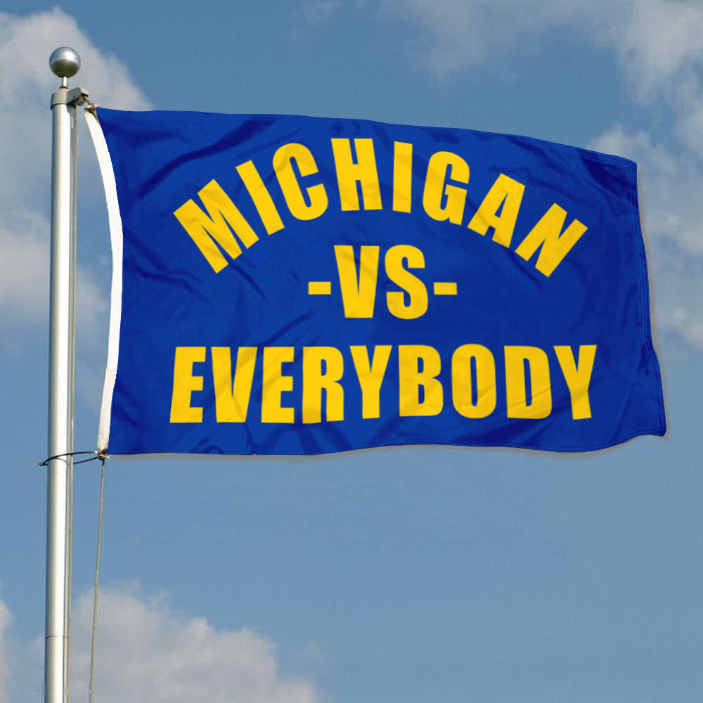 Fyon Michigan Vs Everybody Wolverines Football Flag Free USA Ship Go Blue 3x5’ Sign 2 Flag Indoor and outdoor banner