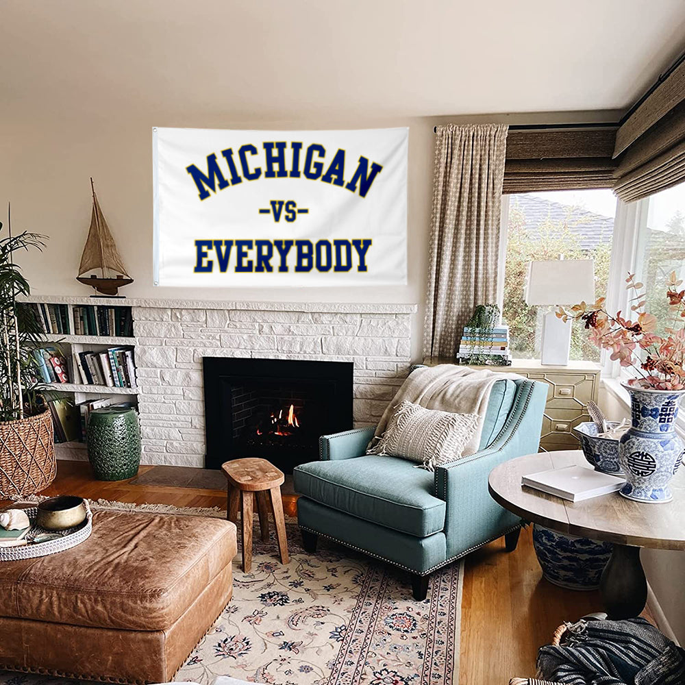 Fyon Michigan Vs Everybody Flag Indoor and outdoor banner