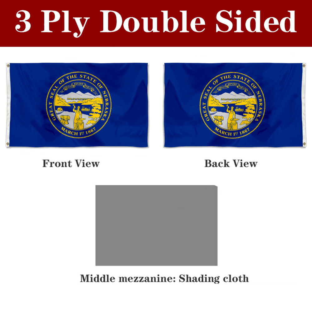 Fyon Nebraska Flag Banner