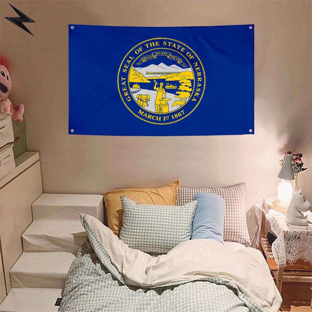 Fyon Nebraska Flag Banner