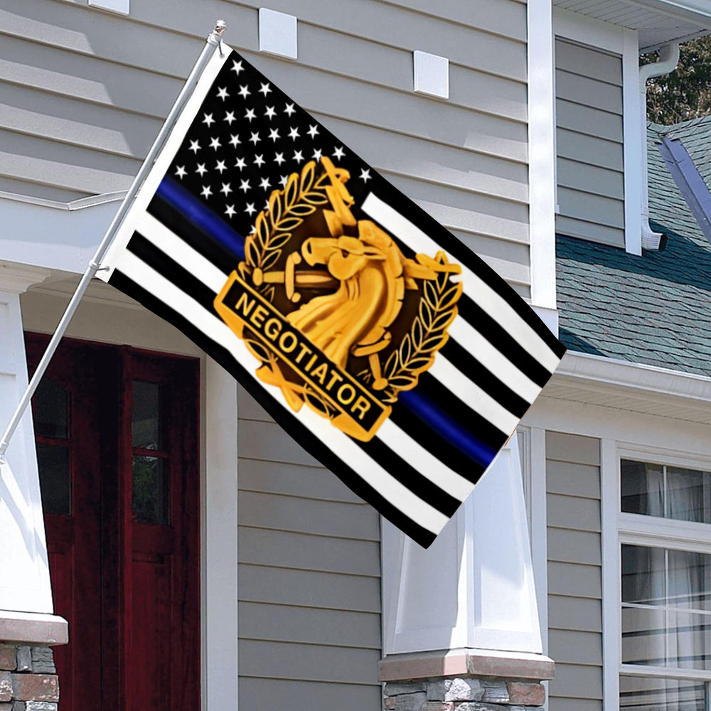 Fyon Negotiator Thin Blue Line Flag indoor and outdoor Banner