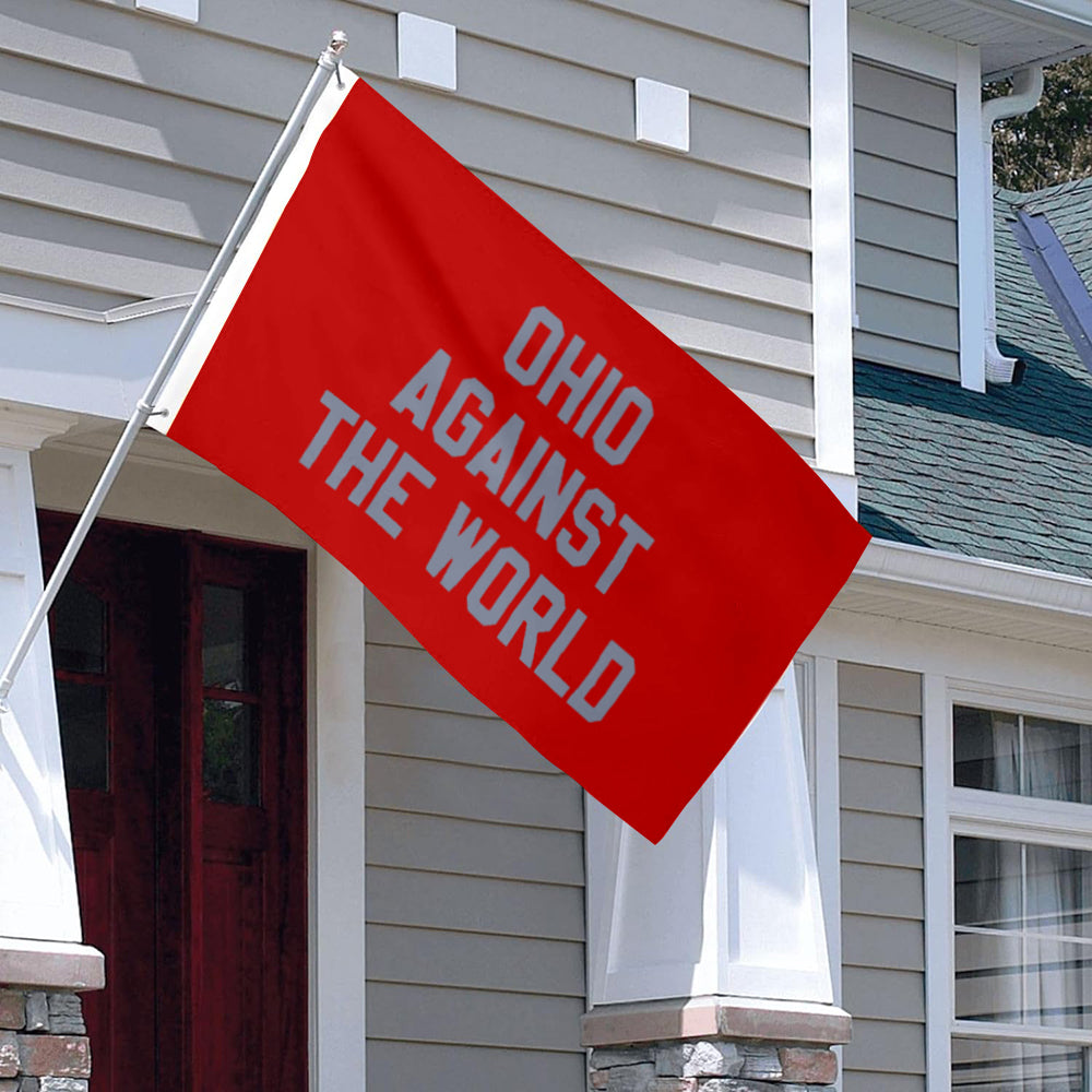 Fyon Ohio Against The World Flag Red lndoor and outdoor Banner