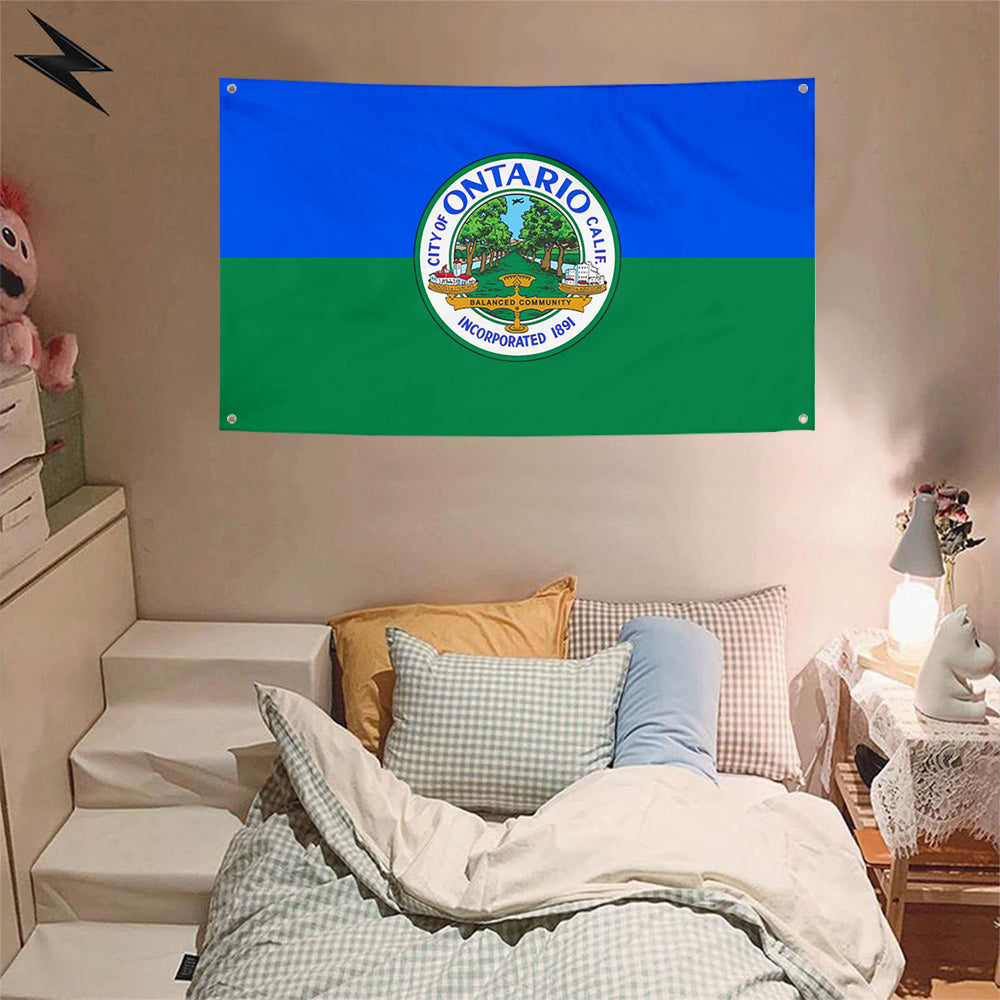 Fyon Ontario, California Flag Banner