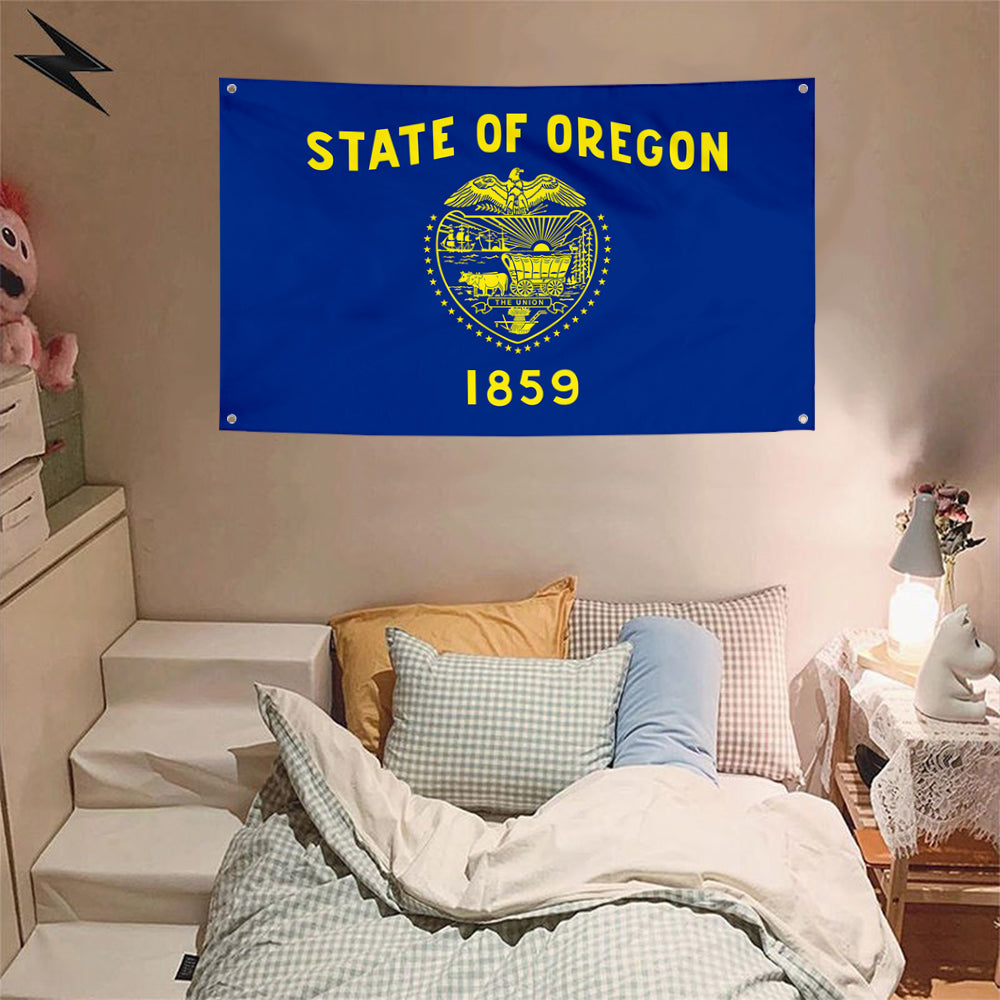 Fyon State of Oregon 1859 Flag Banner