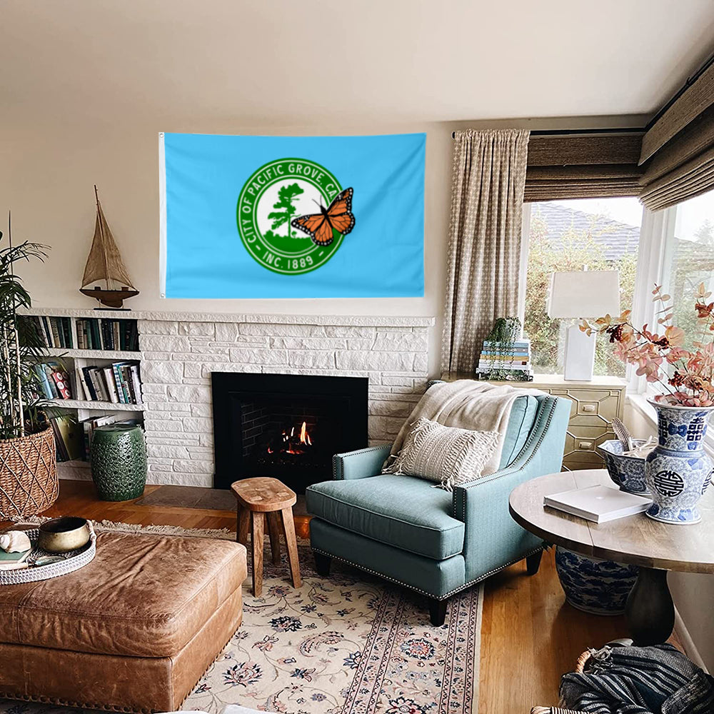 Fyon Double-sided Pacific Grove, California Flag Banner