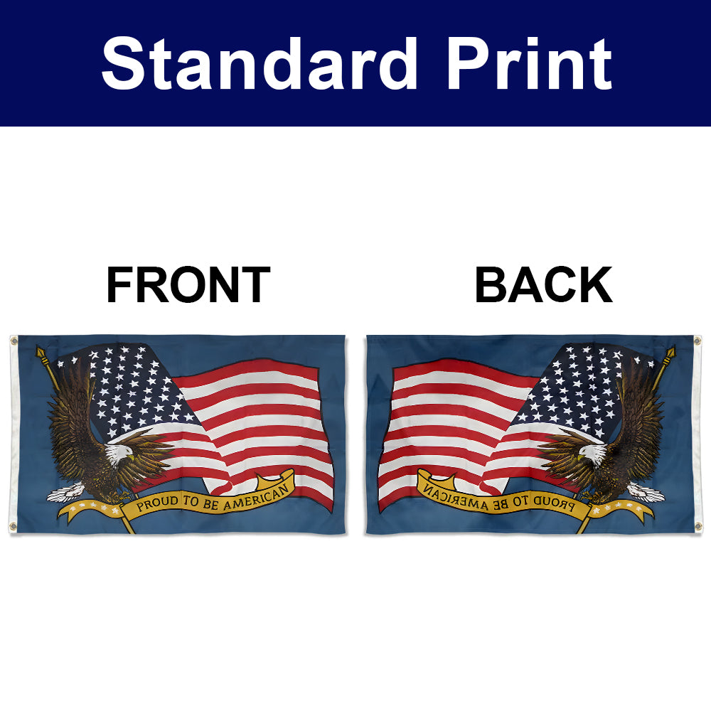 Fyon Double-sided Proud to be an American Flag Banner