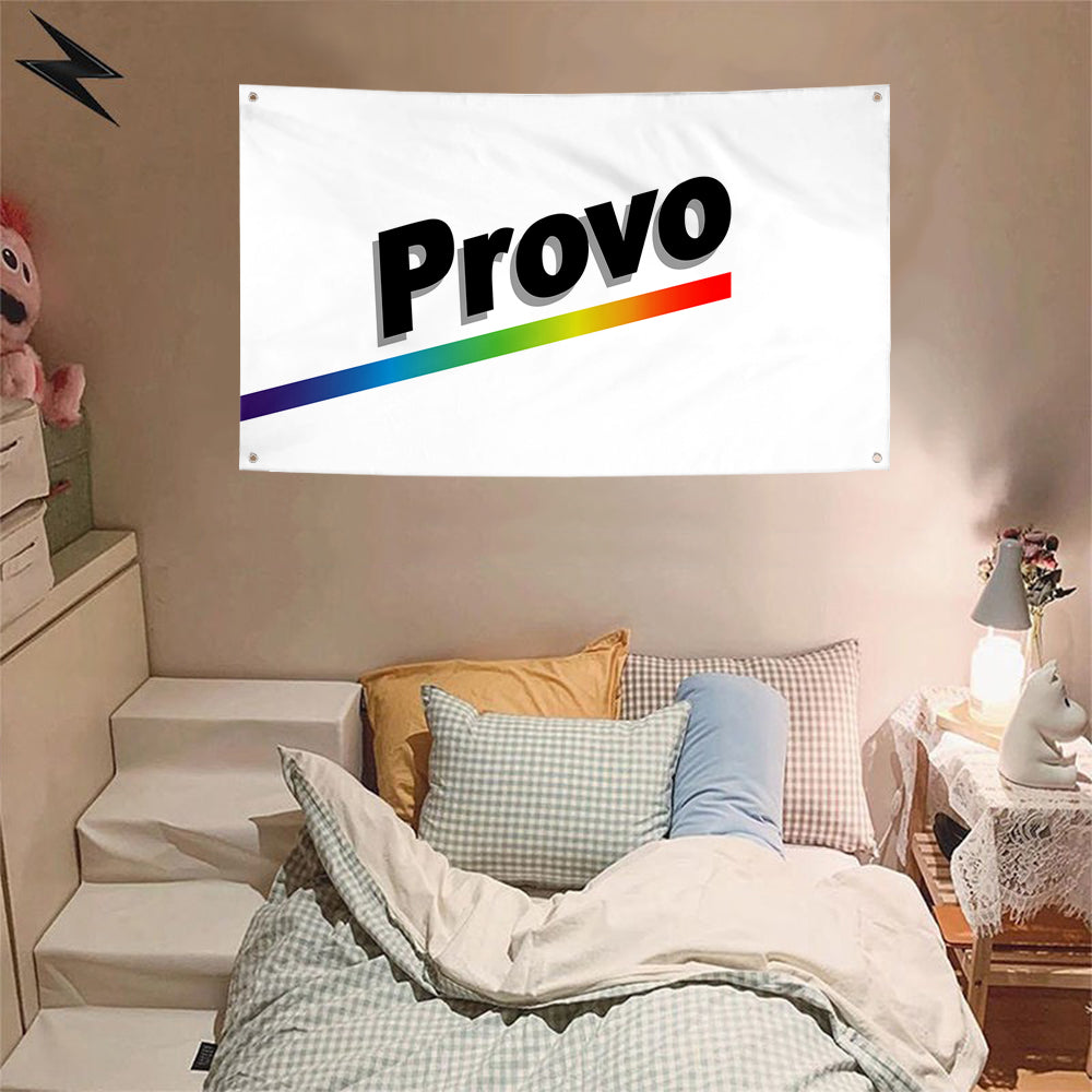 Fyon of Former flag of Provo, Utah, by Joe Jenkins flag banner