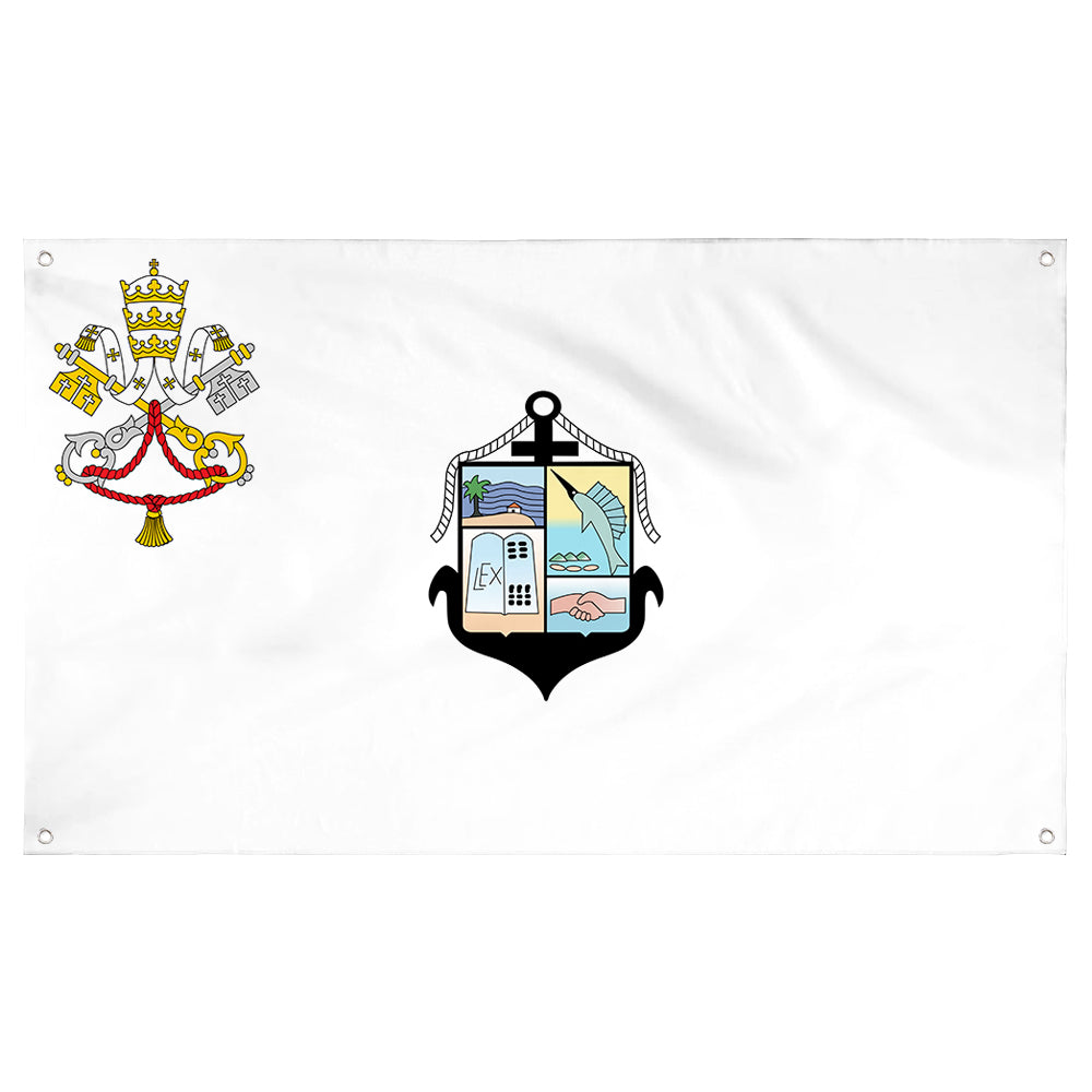Fyon Puerto Vallarta municipality Flag Banner with the Holy See symbol