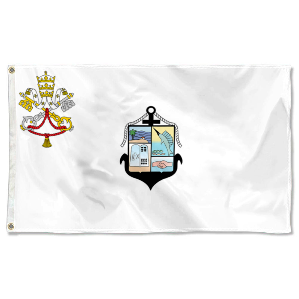 Fyon Puerto Vallarta municipality Flag Banner with the Holy See symbol