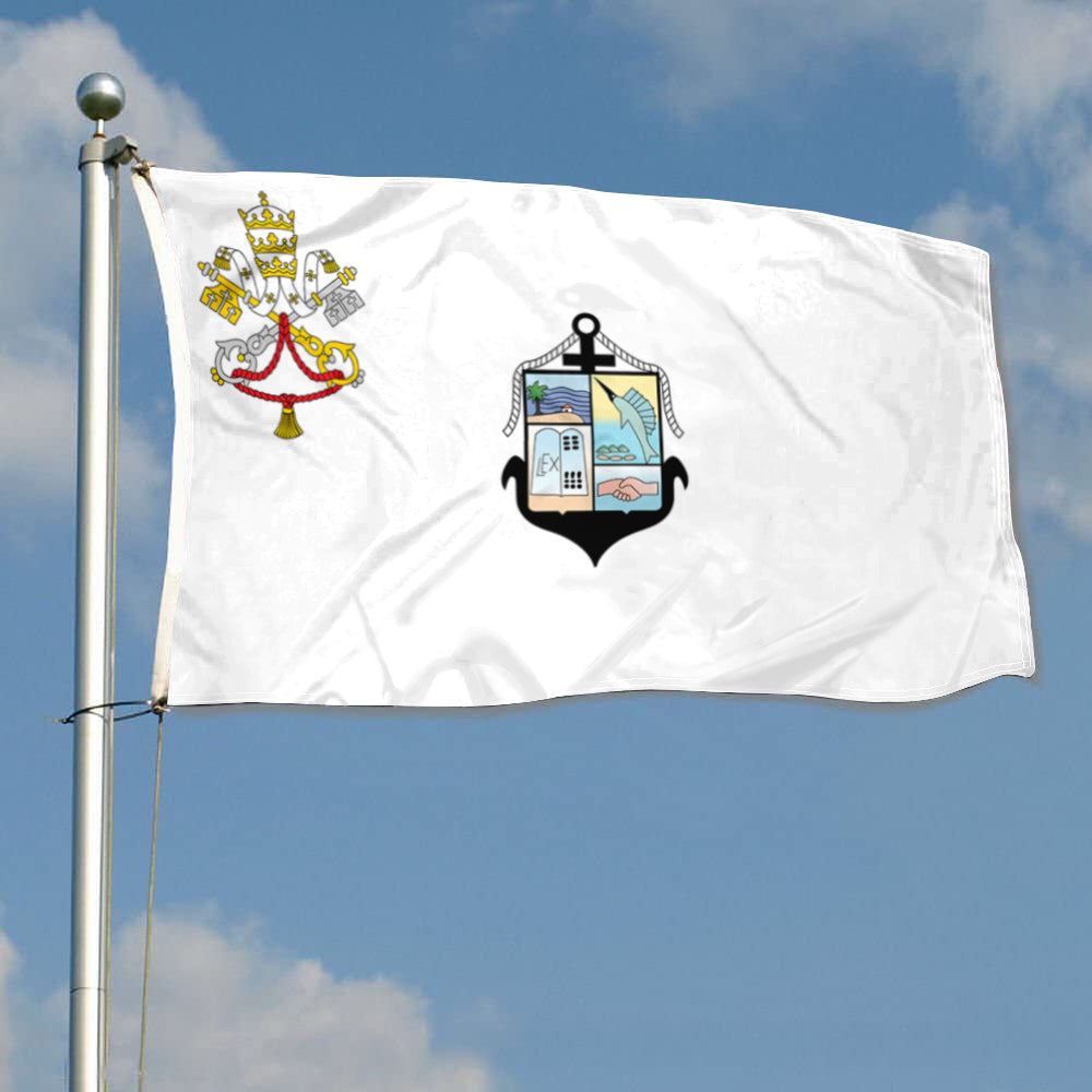 Fyon Puerto Vallarta municipality Flag Banner with the Holy See symbol
