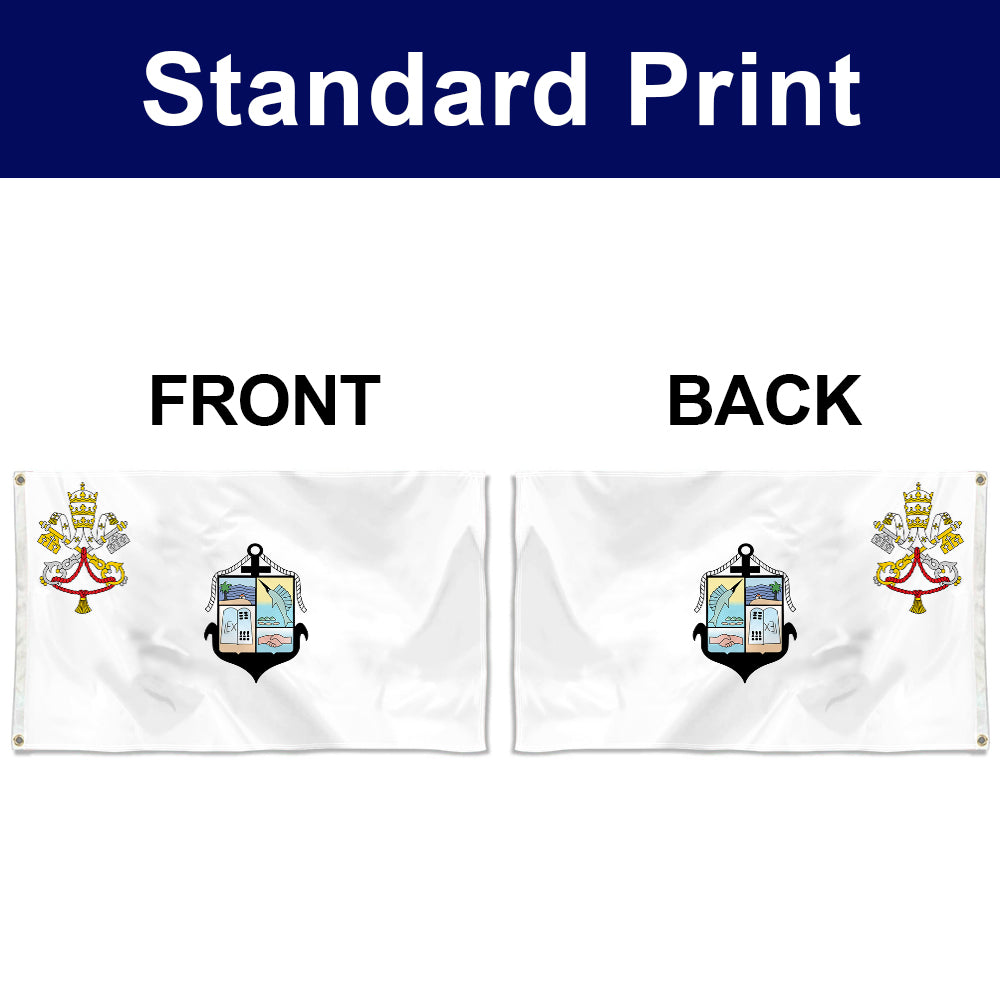 Fyon Puerto Vallarta municipality Flag Banner with the Holy See symbol