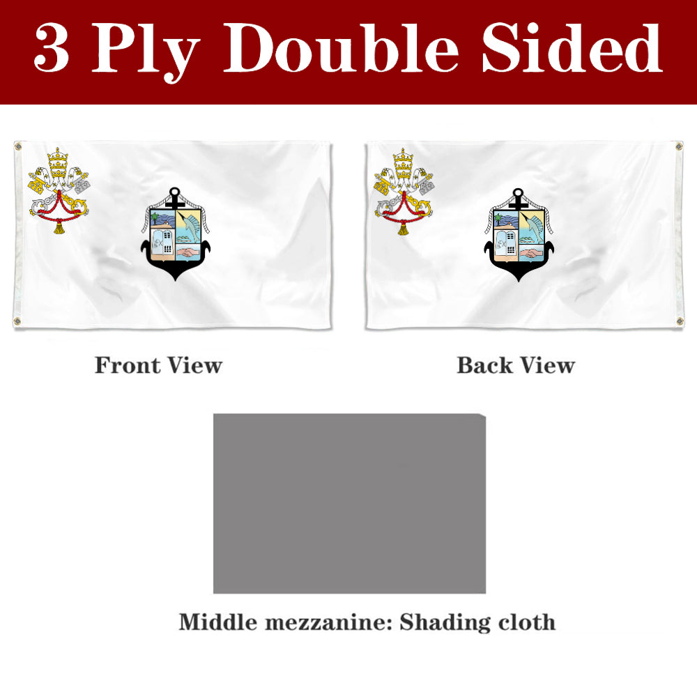 Fyon Puerto Vallarta municipality Flag Banner with the Holy See symbol