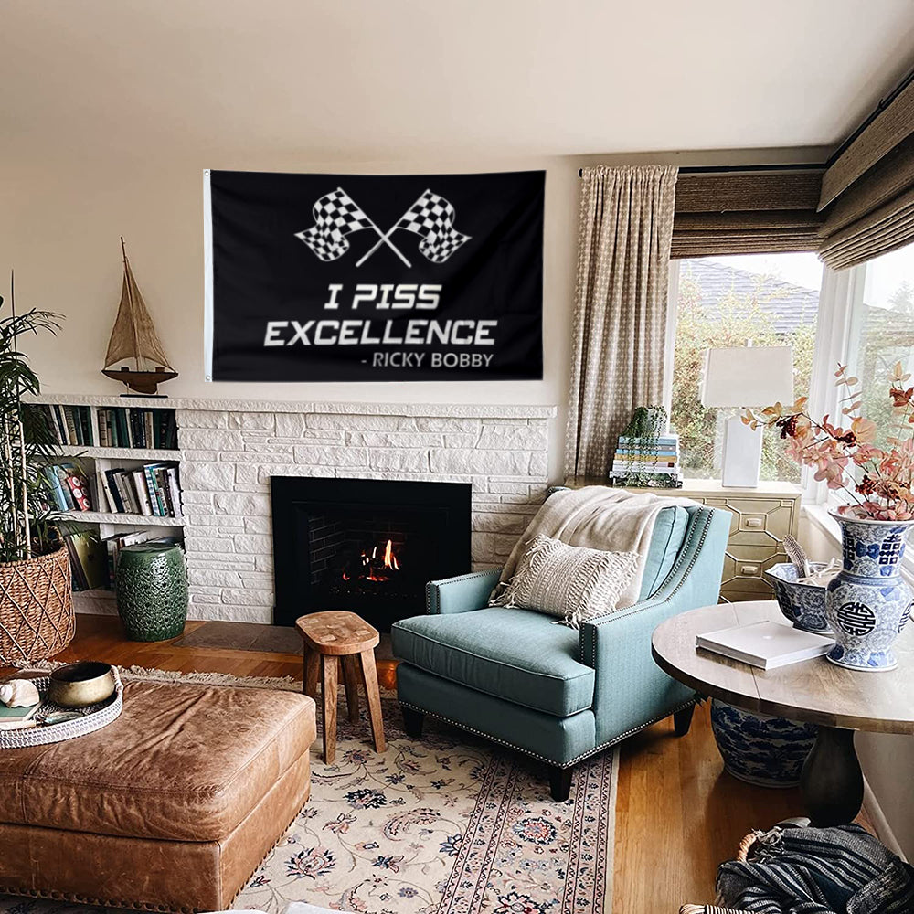 Fyon Racing Flag Ricky Bobby I Piss Excellence 2024 Flags Indoor and Outdoor Banner