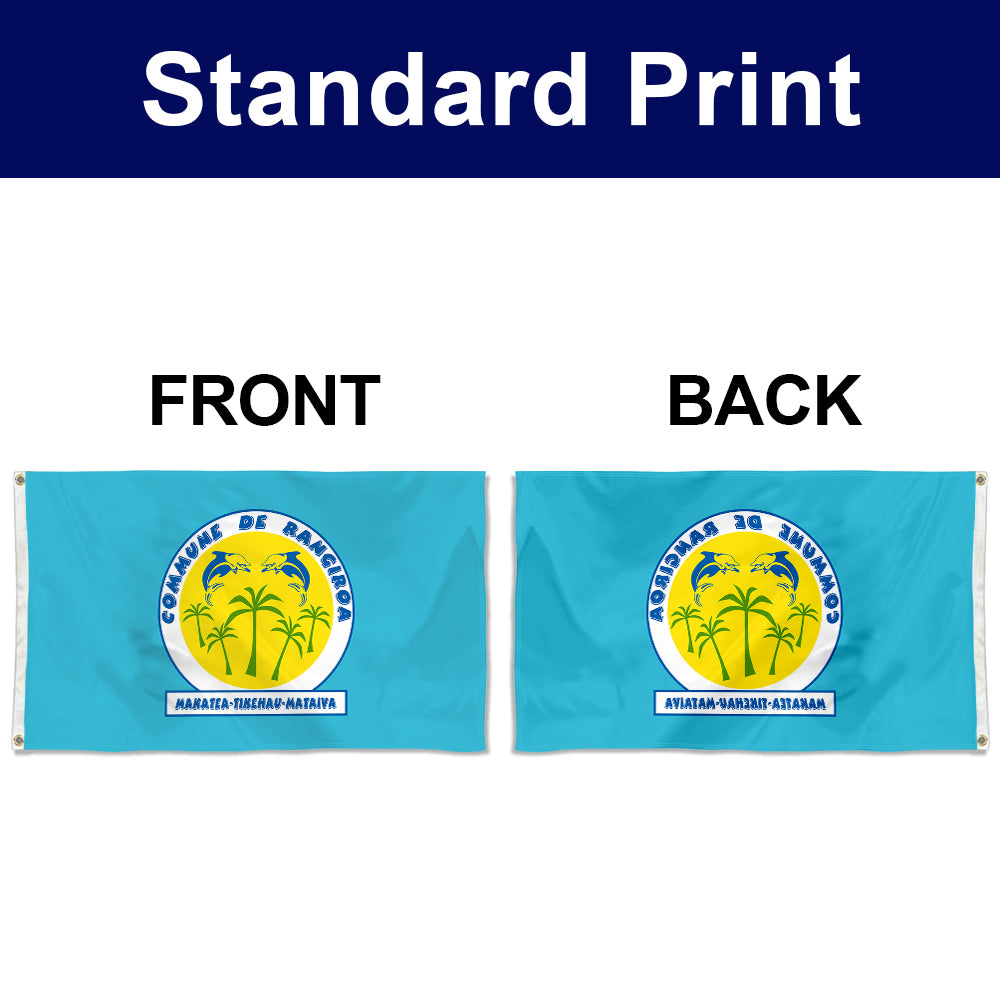 Fyon Double-sided Rangiroa, Tuamotu Islands, French Polynesia Flag Banner