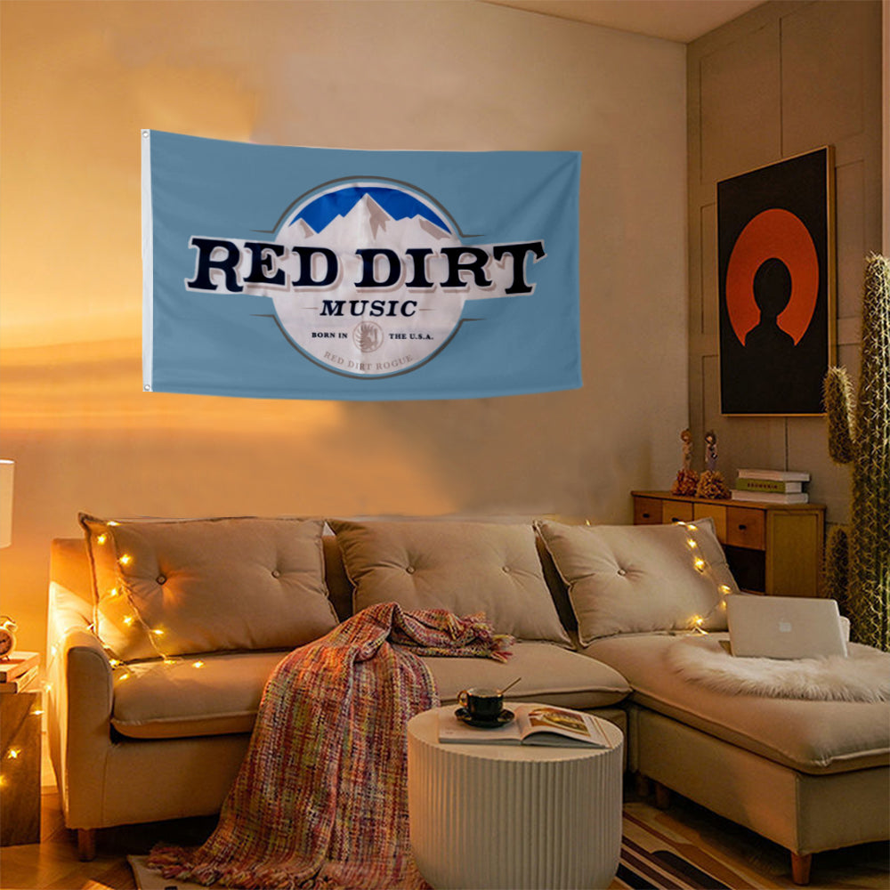 Fyon Red Dirt Music mountains Flag Indoor and outdoor banner Blue