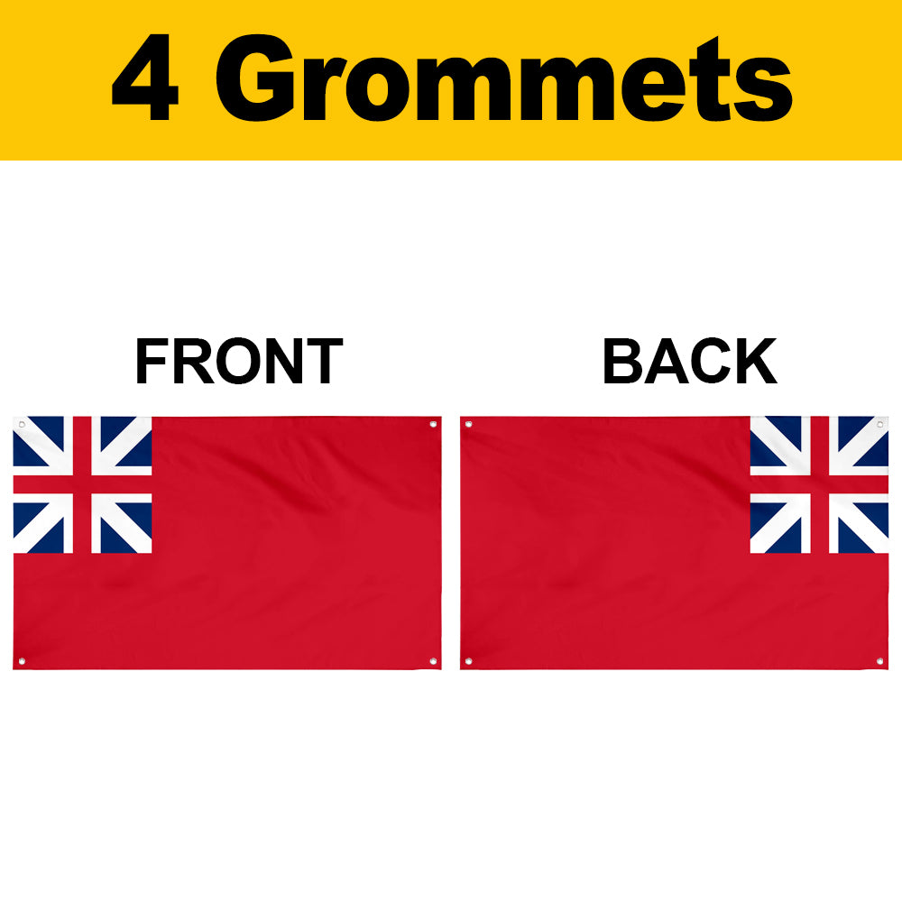 Fyon Red ensign of Great Britain (1707–1800, square canton) Flag Banner