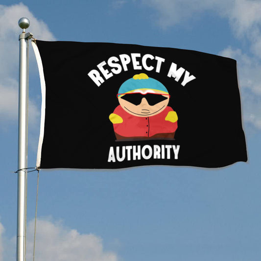 Fyon Respect My Authority Flag Banner - Black