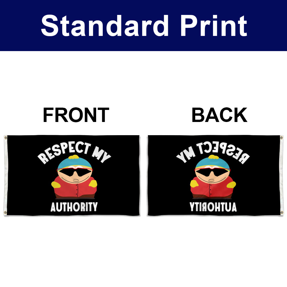 Fyon Respect My Authority Flag Banner - Black
