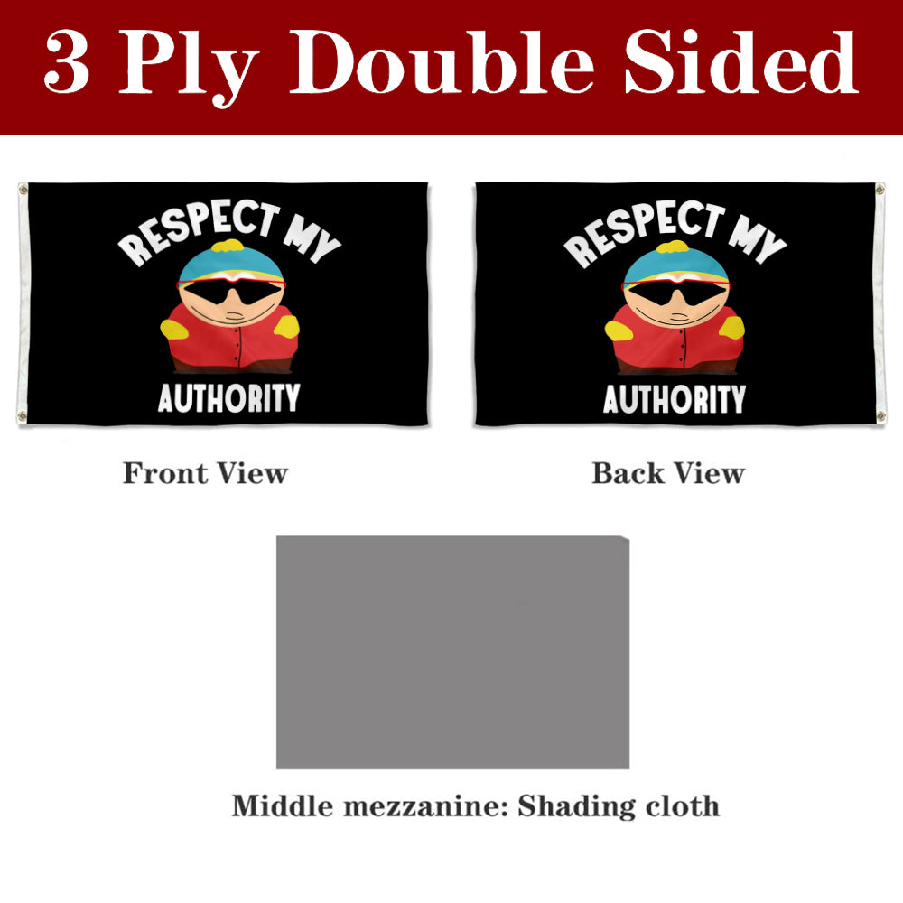 Fyon Respect My Authority Flag Banner - Black