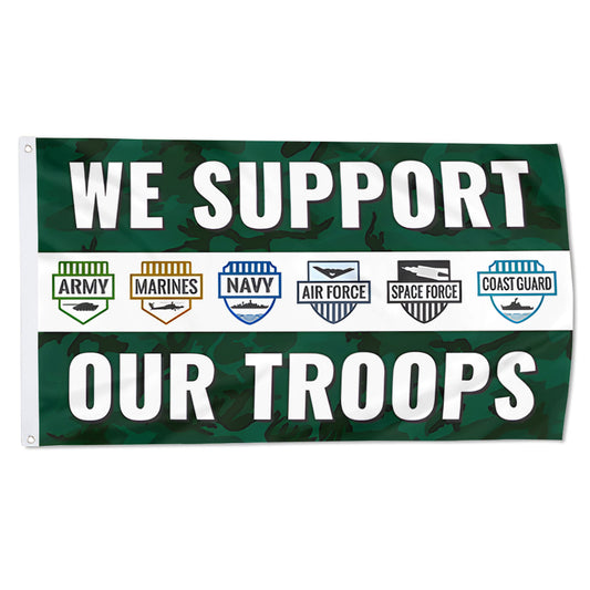 Fyon SUPPORT OUR TROOPS Flag Indoor and outdoor banner