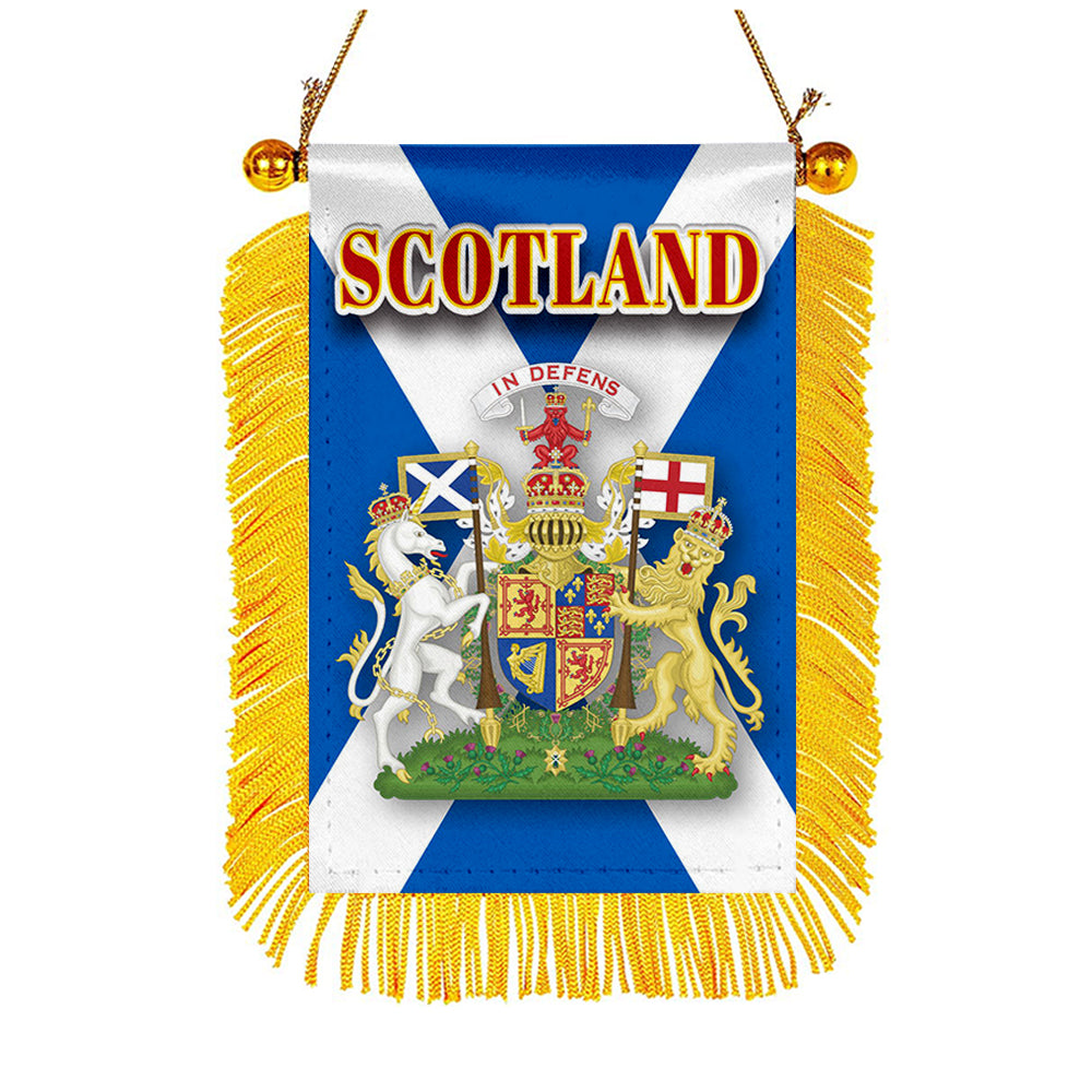 Scotland Flag Mini Car Rearview Mirror Flag Banner - 2PC