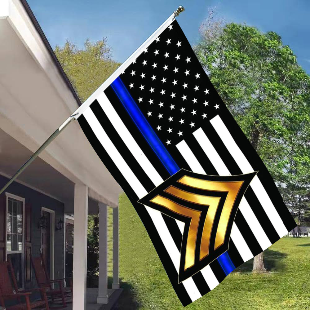 Fyon Sgt Thin Blue Line Flag indoor and outdoor Banner