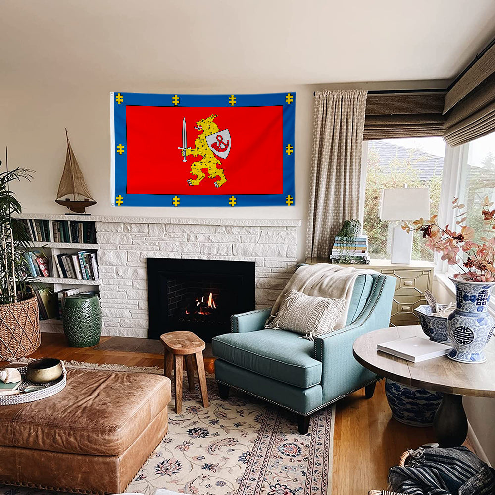 Fyon Double-sided Taurage County, Lithuania Flag Banner