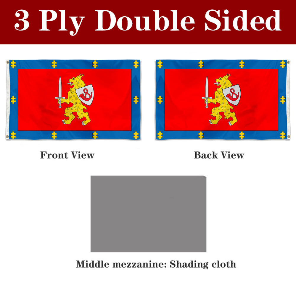 Fyon Double-sided Taurage County, Lithuania Flag Banner
