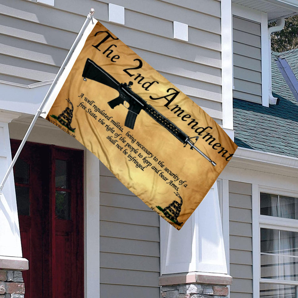 Fyon The 2nd Amendment Flag – Vintage 2A Flag Parchment Paper indoor and outdoor Banner