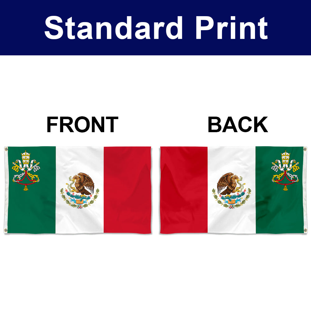 Fyon The Mexico Flag Banner with the Holy See symbol