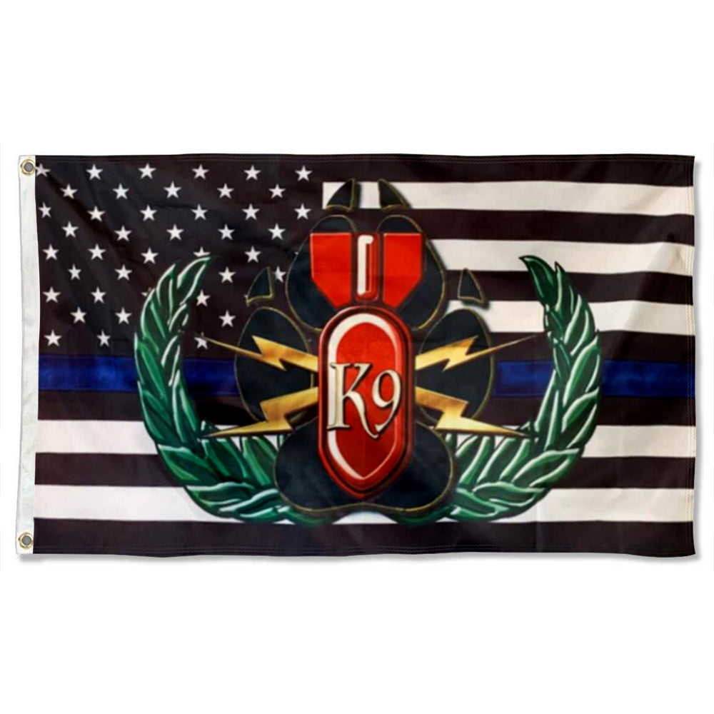 Fyon Thin Blue Line K9 Bomb Dog Flag indoor and outdoor Banner