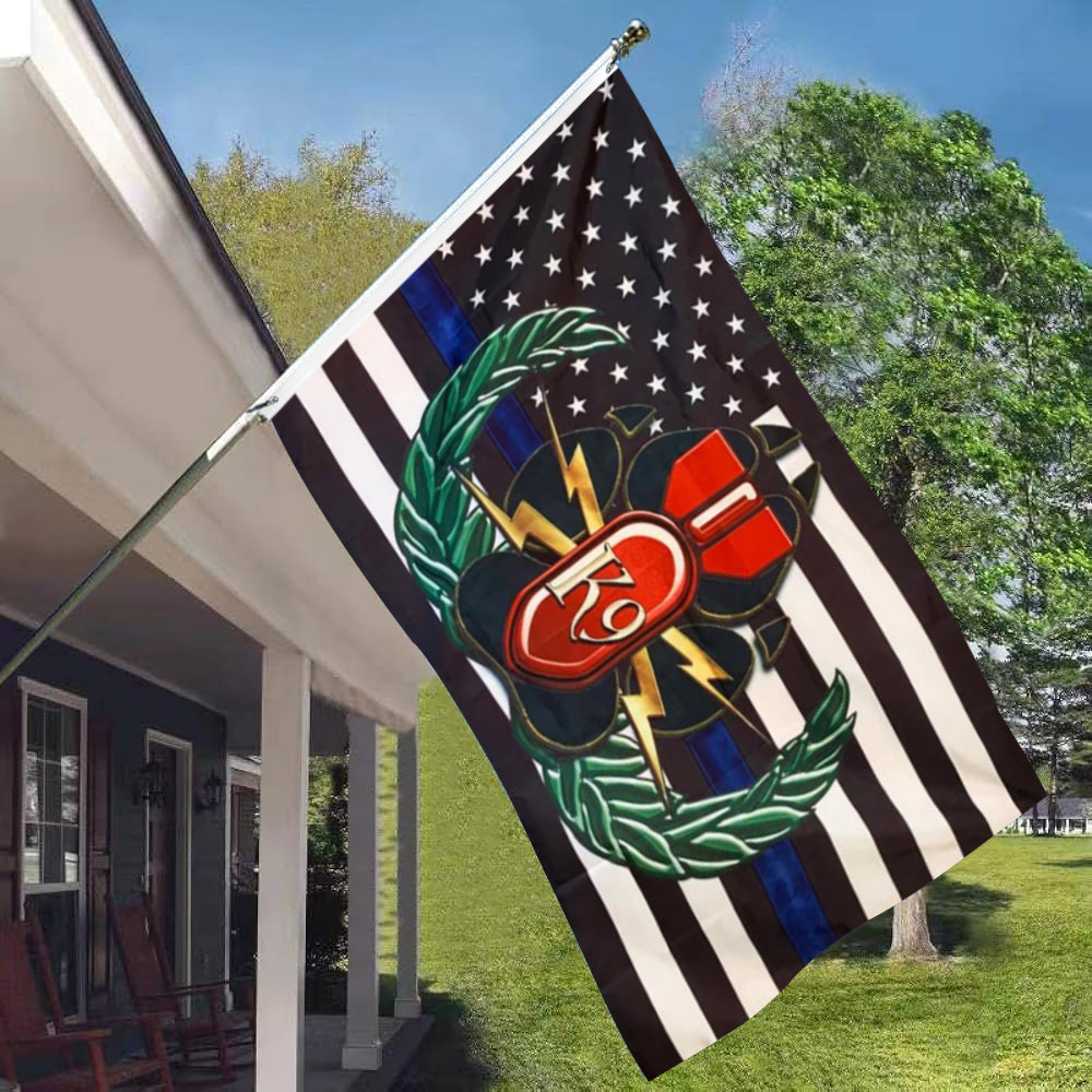Fyon Thin Blue Line K9 Bomb Dog Flag indoor and outdoor Banner