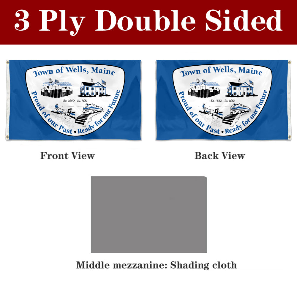 Fyon Town of Wells, Maine Flag Banner