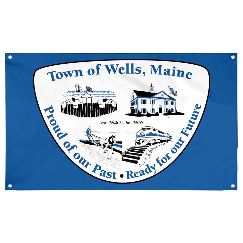 Fyon Town of Wells, Maine Flag Banner