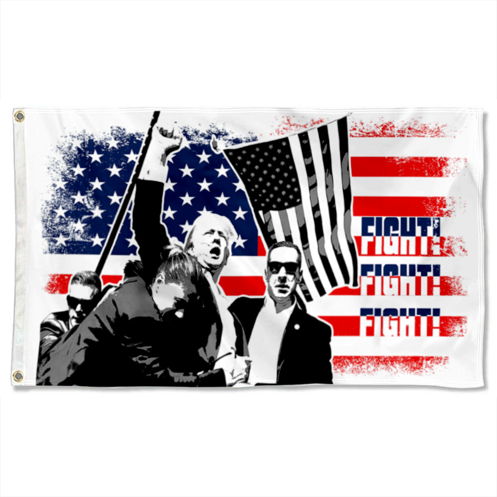 Fyon Trump 2024 Flag Banner Shooting Fight flags Indoor and Outdoor Banner