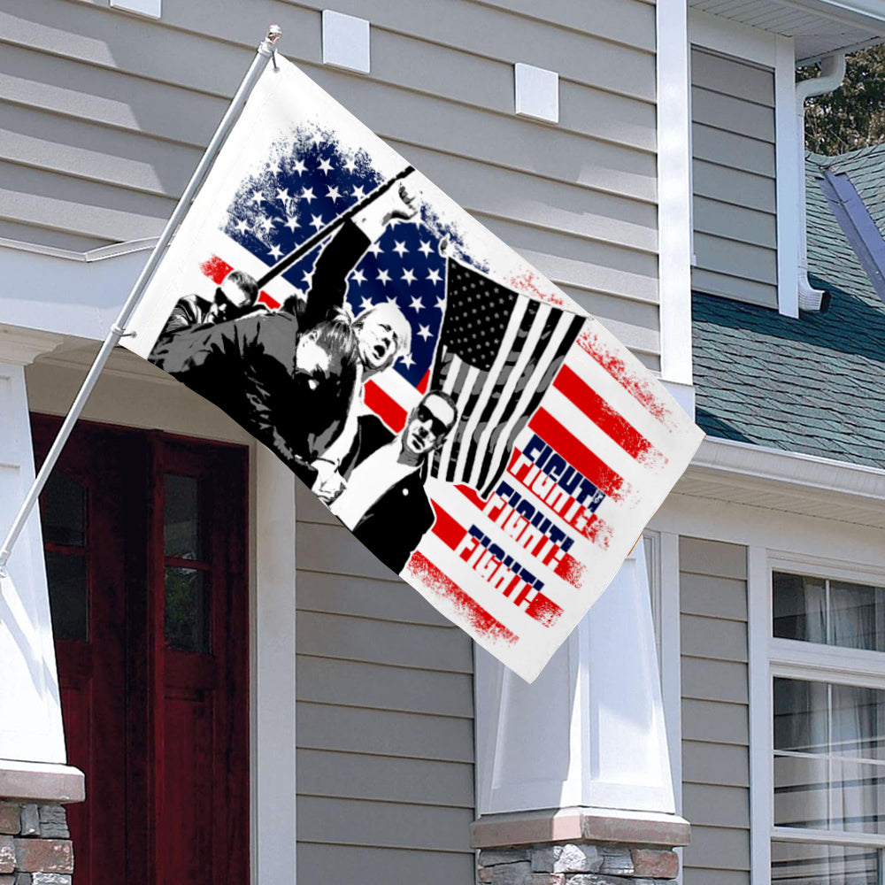 Fyon Trump 2024 Flag Banner Shooting Fight flags Indoor and Outdoor Banner