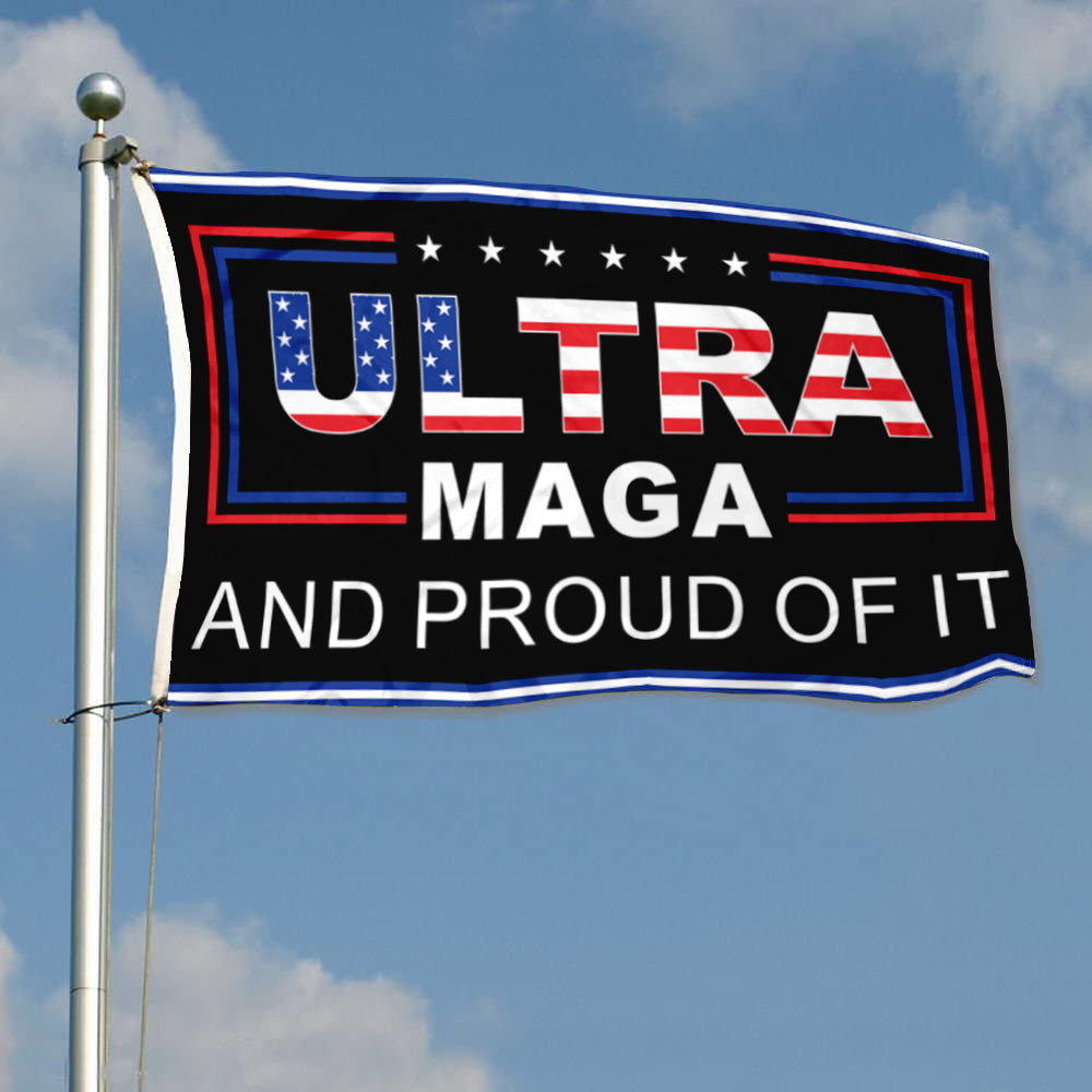 Fyon Double-sided Trump 2024 Ultra MAGA and Proud Of It Take America Back Flag Flags Banner