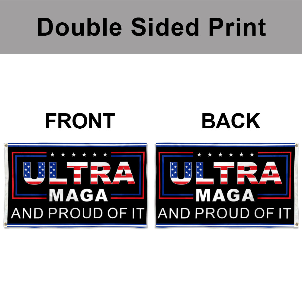 Fyon Double-sided Trump 2024 Ultra MAGA and Proud Of It Take America Back Flag Flags Banner
