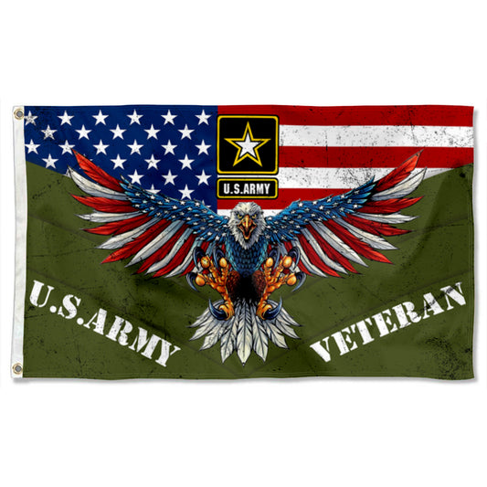 Fyon U.S. Army American Eagle Veteran Flag American Eagle Veteran Flag Indoor and outdoor banner