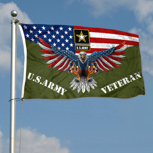 Fyon U.S. Army American Eagle Veteran Flag American Eagle Veteran Flag Indoor and outdoor banner