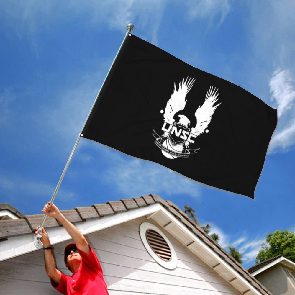 Fyon United Nations Space Command Inspired UNSC Flag indoor and outdoor Banner